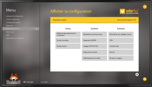 Configuration de l'affichage Solarfox